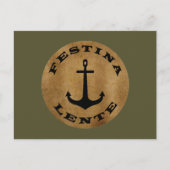 Festina lente briefkaart (Voorkant)