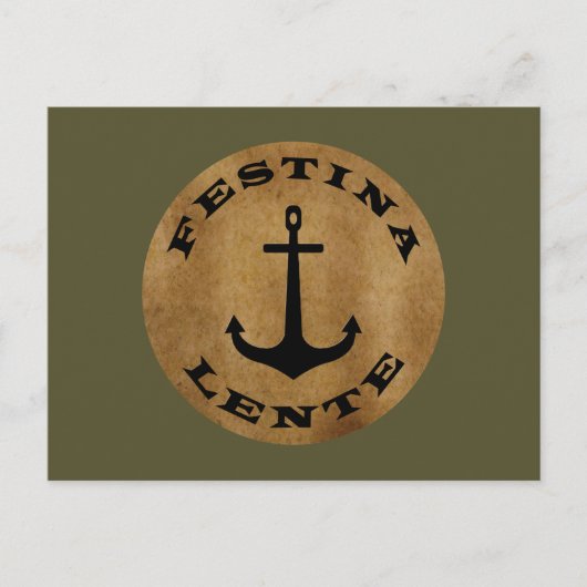 Festina lente briefkaart (Voorkant)