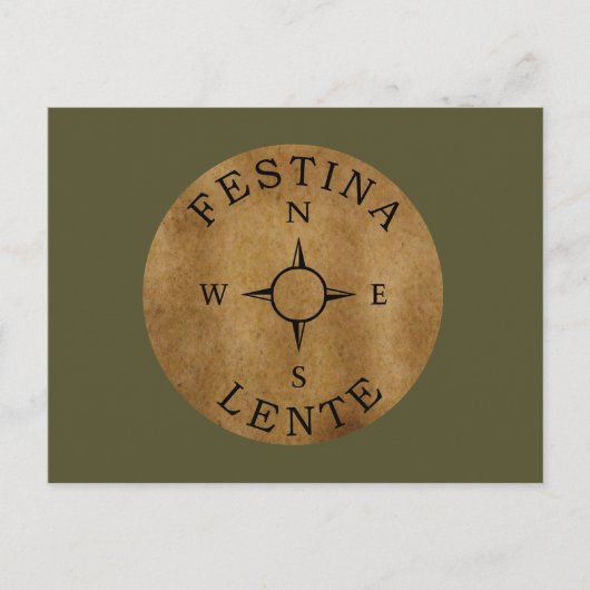 Festina lente briefkaart (Voorkant)