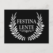 Festina lente feestdagenkaart (Voorkant)