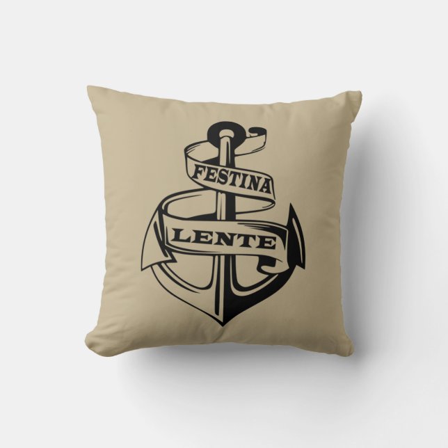Festina lente kussen (Voorkant)