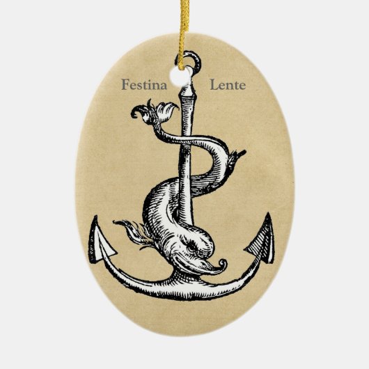 Festina Lente - Maak snel Haste Keramisch Ornament (Voorkant)