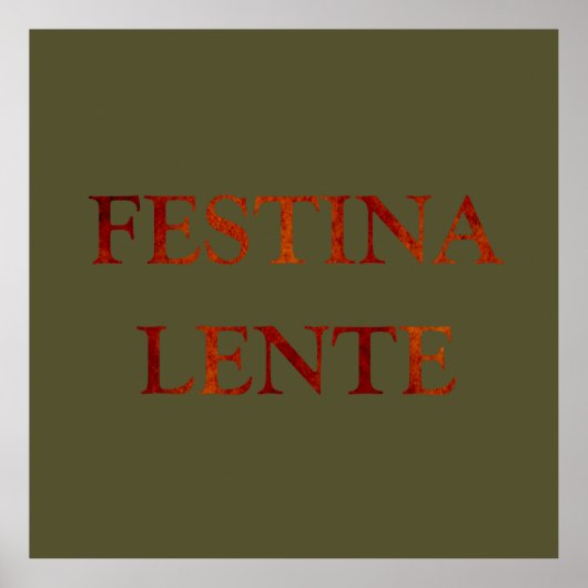 festina lente poster (Voorkant)