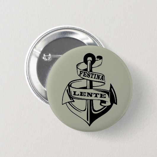 Festina lente ronde button 5,7 cm (Voorkant /achterkant)