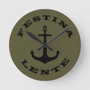 Festina lente ronde klok