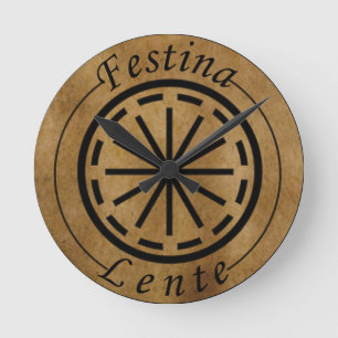 Festina lente ronde klok