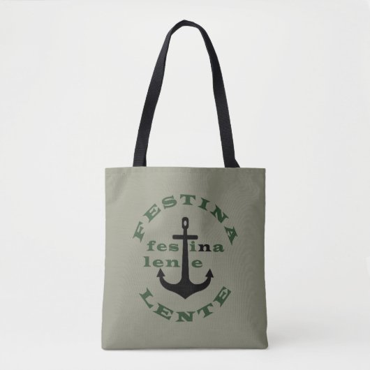 Festina lente tote bag (Voorkant)