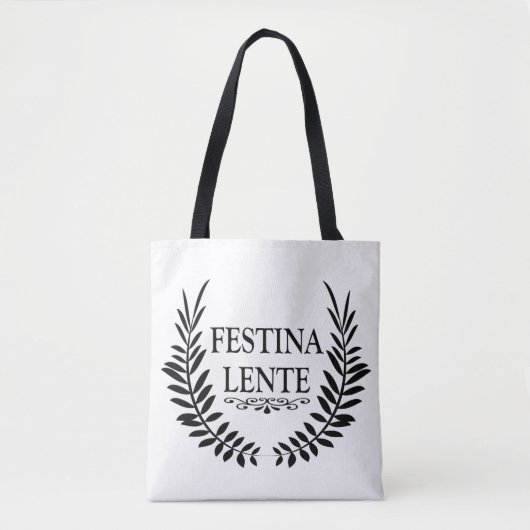 Festina lente tote bag (Voorkant)