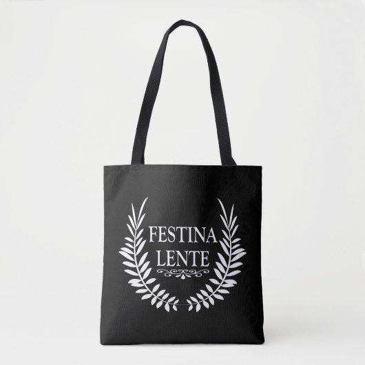 Festina lente tote bag (Voorkant)