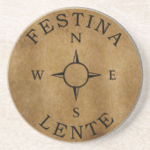 festina lente zandsteen onderzetter (Voorkant)