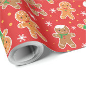 Festisch kerstgebarsten gevelbruin patroon cadeaupapier (Rol Hoek)