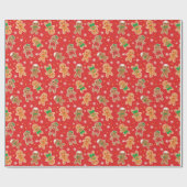 Festisch kerstgebarsten gevelbruin patroon cadeaupapier (Vlak)