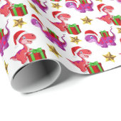 festisch kerstgepantserd dinosauruspatroon cadeaupapier (Rol Hoek)