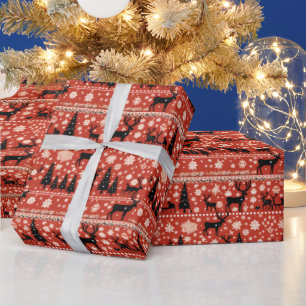 Festisch kerstlelijk gevelgevel geventileerd patro cadeaupapier