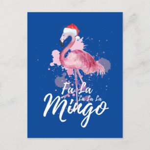 Festisch kerstroze flamingo feestdagenkaart