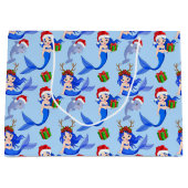 Festisch kerstzeemierdolfijnpatroon groot cadeauzakje (Voorkant)