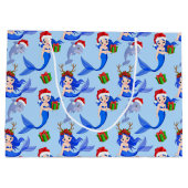 Festisch kerstzeemierdolfijnpatroon groot cadeauzakje (Achterkant)