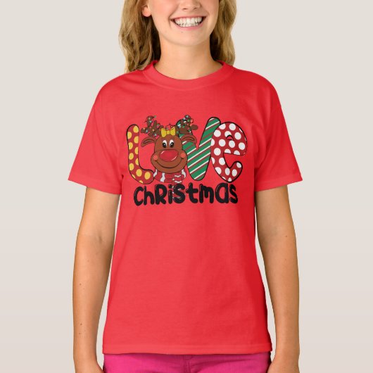 Festische kerstmeisjes rendieren t-shirt (Voorkant)
