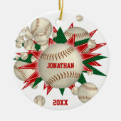 festische rode groene honkbal softball blowout keramisch ornament (Voorkant)