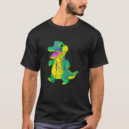 Festival 2023 Madri Gras Alligator Masquerade Para T-shirt (Voorkant)