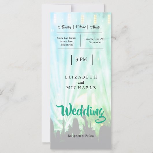 Festival Bright Lights Green Fun Wedding (Achterkant)