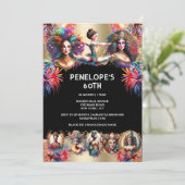 Festival carnaval feest thema vuurwerk dansers kaart (Staand voorkant)