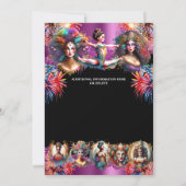 Festival carnaval show feest vuurwerk paarse plezi kaart (Achterkant)