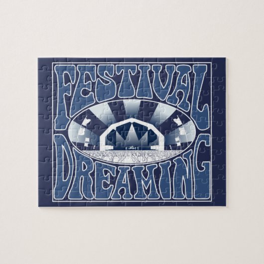 Festival Dreaming  Retro Navy-White Legpuzzel (Horizontaal)