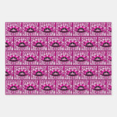 Festival Dreaming  Retro Pink-Black + roze Inpakpapier Vel (Voorkant 3)