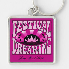 Festival Dreaming  Retro Pink-Black + roze Sleutelhanger