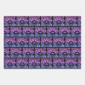 Festival Dreaming  Retro Pink-Blue + zwart Inpakpapier Vel (Voorkant 3)