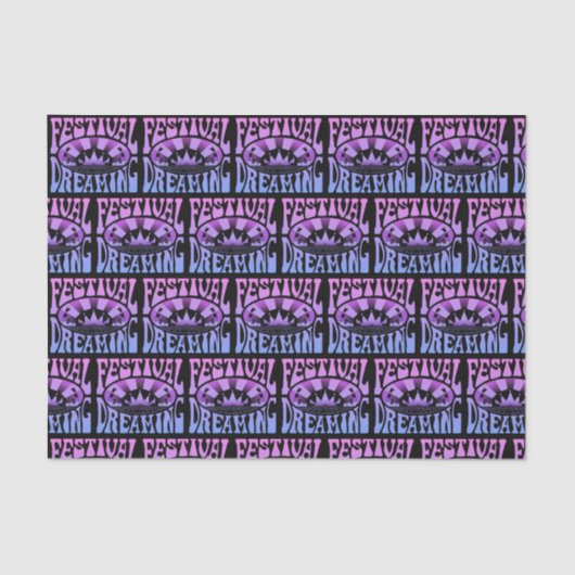 Festival Dreaming  Retro Pink-Blue + zwart Tissuepapier (Voorkant)