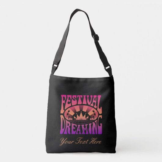 Festival Dreaming Retro Raspberry-Abriotto-Plum Crossbody Tas (Achterkant)