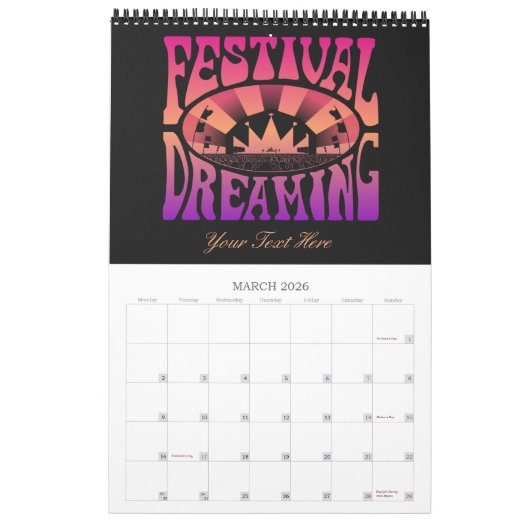 Festival Dreaming Retro Raspberry-Abriotto-Plum Kalender (Mar 2026)