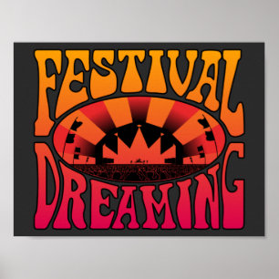 Festival Dreaming  Retro Red-Yellow Graphic Poster