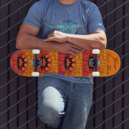 Festival Dreaming  Retro Red-Yellow oranje Persoonlijk Skateboard