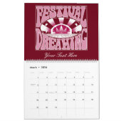 Festival Dreaming Retro White-Pink-Cranberry Kalender (Mar 2026)