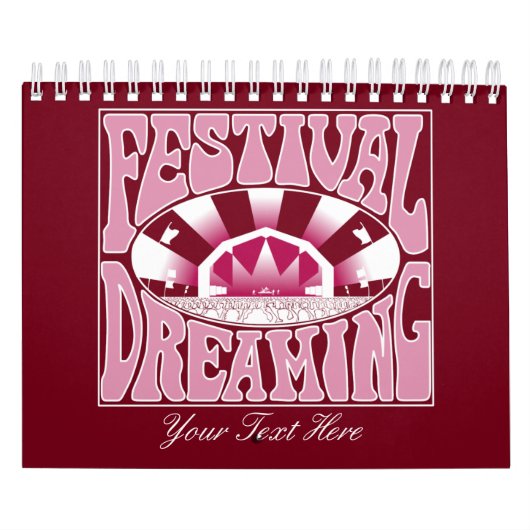 Festival Dreaming Retro White-Pink-Cranberry Kalender (Hoes)