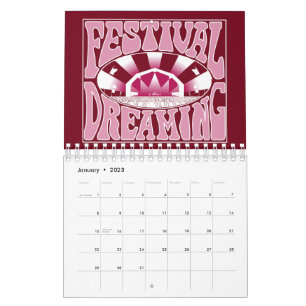 Festival Dreaming Retro White-Pink-Cranberry Kalender