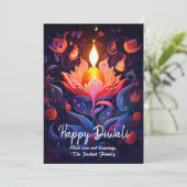 Festival Flame Mosaic Diwali card Kaart (Staand voorkant)