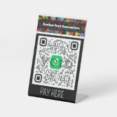 Festival Food Concessions Personalized Cash App Reclamebord Met Voetstuk (Voorkant)