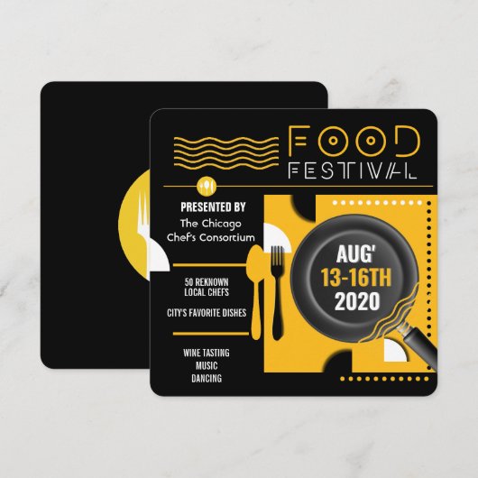 festival hedendaagse flyer kaart (Voorkant / Achterkant)