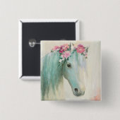 Festival Horse Vierkante Button 5,1 Cm (Voorkant /achterkant)