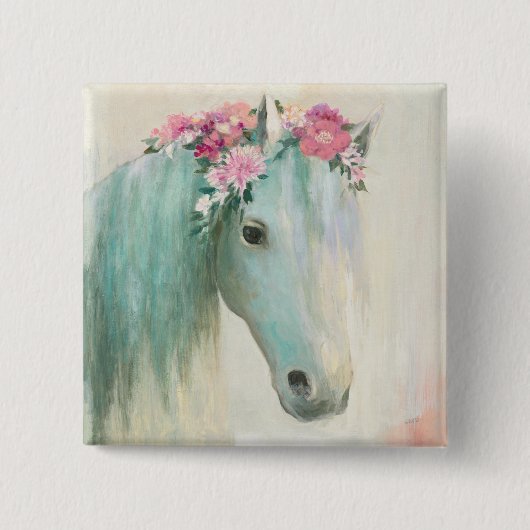 Festival Horse Vierkante Button 5,1 Cm (Voorkant)