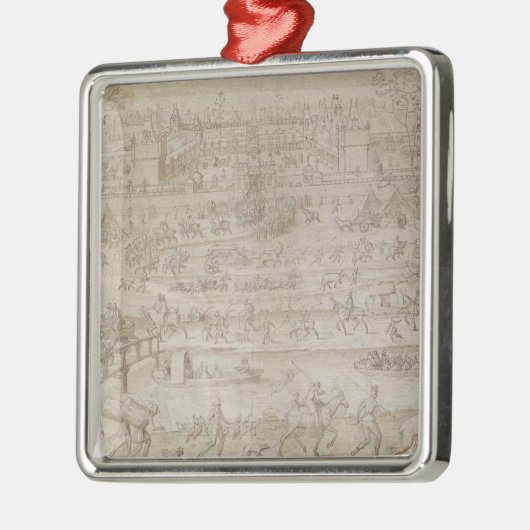 Festival in het Chateau d'Anet Metalen Ornament (Links)