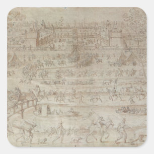 Festival in het Chateau d'Anet Vierkante Sticker