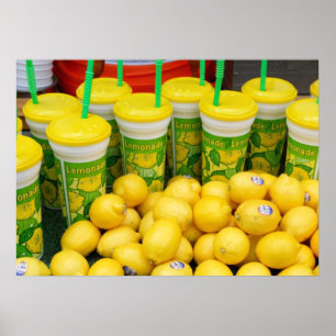 Festival limonade stand leemons en talkbekertjes poster