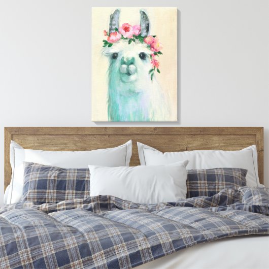 Festival Llama Canvas Afdruk (Insitu (Slaapkamer))