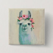 Festival Llama Vierkante Button 5,1 Cm (Voorkant)