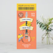 Festival Love Rock ’n’ Roll Wedding Ticket Kaart (Staand voorkant)